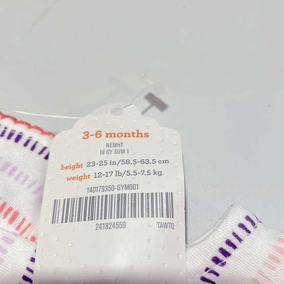 NWT coral striped baby romper 3-6 month - Picture 2 of 3